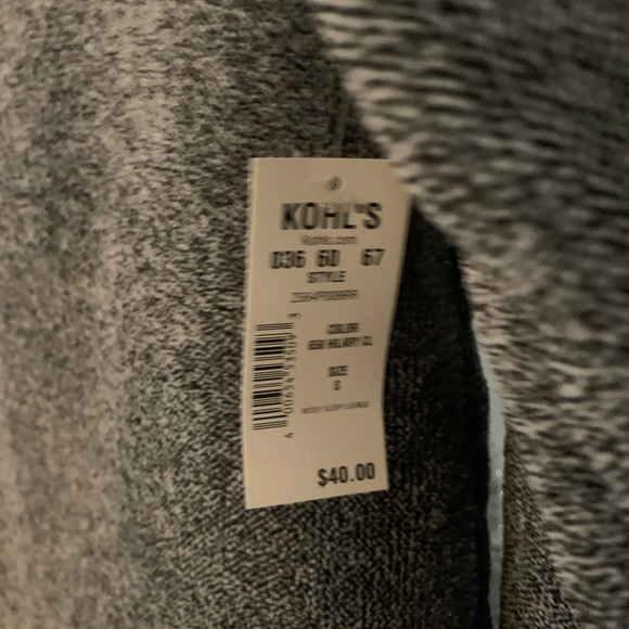 NWT Super soft cozy 2 pice lounge set Dark Gray top & plaid lounge pants Size S - Picture 6 of 10